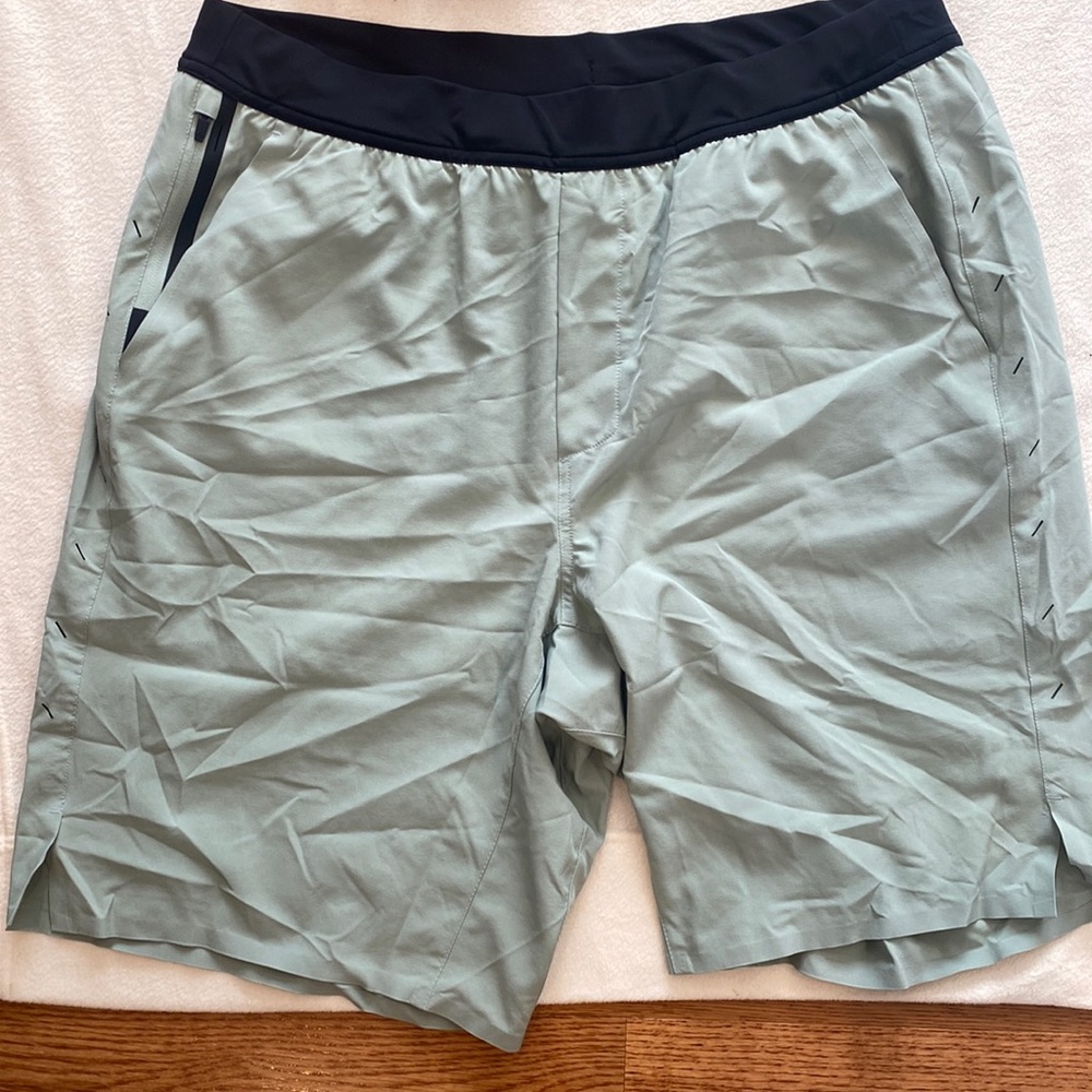 Ten Thousand Men's Light Sage Athletic Shorts with Black Waistband